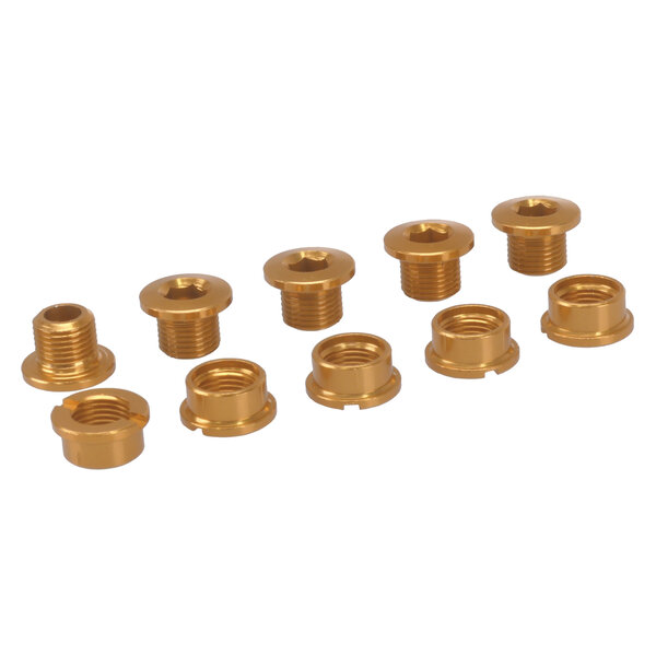 Porkchop BMX Aluminum alloy BMX bicycle chainring bolts - set of 5 - DARK GOLD