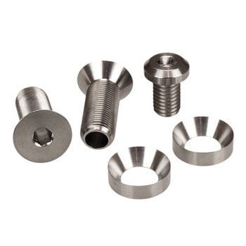 Porkchop BMX Titanium Crank Spindle Bolt / Washer Kit for NEW GT CR-MO Power Series Crankset (SILVER)
