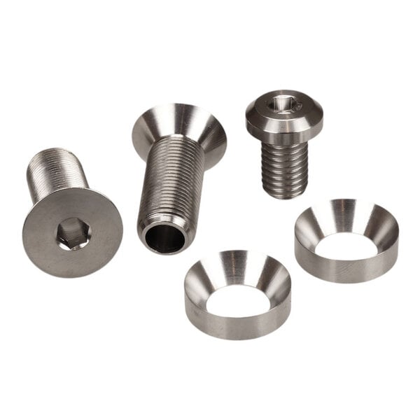 Porkchop BMX Titanium Crank Spindle Bolt / Washer Kit for NEW GT CR-MO Power Series Crankset (SILVER)