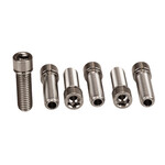 Porkchop BMX TITANIUM BMX Bicycle Stem HOLLOW Cap Bolt Set M8 X 1.25 X 24mm (10mm head) (Set of 6) SILVER