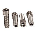Porkchop BMX TITANIUM BMX Bicycle Stem HOLLOW Cap Bolt Set M8 X 1.25 X 24mm (10mm head) (Set of 4) SILVER