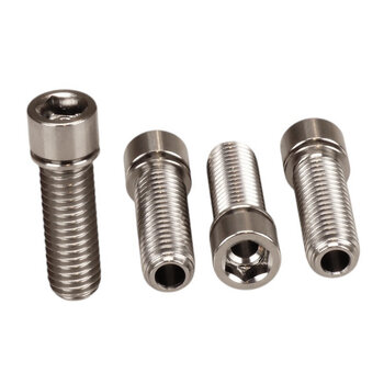 Porkchop BMX TITANIUM BMX Bicycle Stem HOLLOW Cap Bolt Set M8 X 1.25 X 24mm (10mm head) (Set of 4) SILVER
