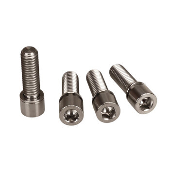 Porkchop BMX TITANIUM BMX Bicycle Stem Cap Bolt Set M8 X 1.25 X 24mm (11mm head) (Set of 4) SILVER
