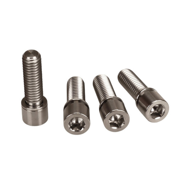 TITANIUM BMX Bicycle Stem Cap Bolt Set M8 X 1.25 X 24mm 11mm head Set of 4 SILVER Porkchop BMX
