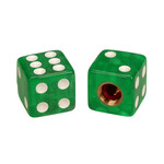 Porkchop BMX Porkchop Dice Bicycle Tire Valve Caps (pair) - CLEAR GREEN