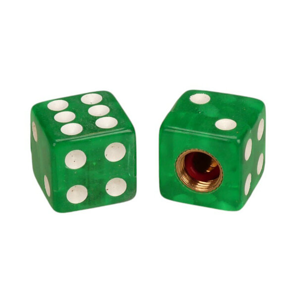 Porkchop BMX Porkchop Dice Bicycle Tire Valve Caps (pair) - CLEAR GREEN