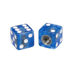 Trik Topz Dice Bicycle Schrader Valve Caps (pair) - CLEAR BLUE