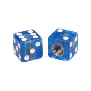 Trik Topz Dice Bicycle Schrader Valve Caps (pair) - CLEAR BLUE