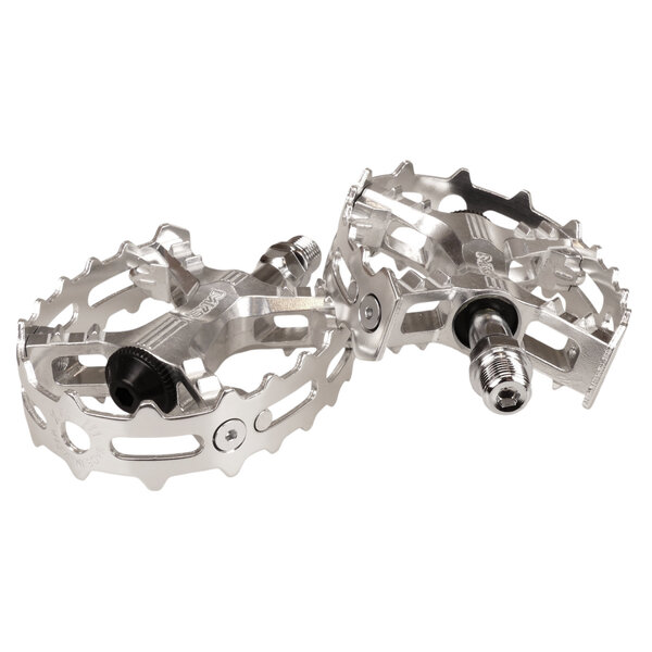 MKS MKS XC-III bear trap cage bicycle pedals 9/16" SILVER body / SILVER cage
