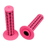 A'ME AME Dual old school BMX Duals bicycle grips - FLUORESCENT PINK over BLACK
