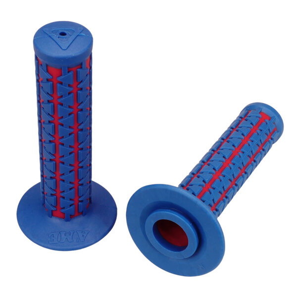 A'ME AME Dual old school BMX Duals bicycle grips - BLUE over RED