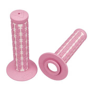 A'ME AME Dual old school BMX Duals bicycle grips - PINK over WHITE