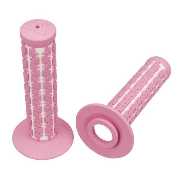A'ME AME Dual old school BMX Duals bicycle grips - PINK over WHITE