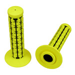 A'ME AME Dual old school BMX Duals bicycle grips - FLUORESCENT YELLOW over BLACK