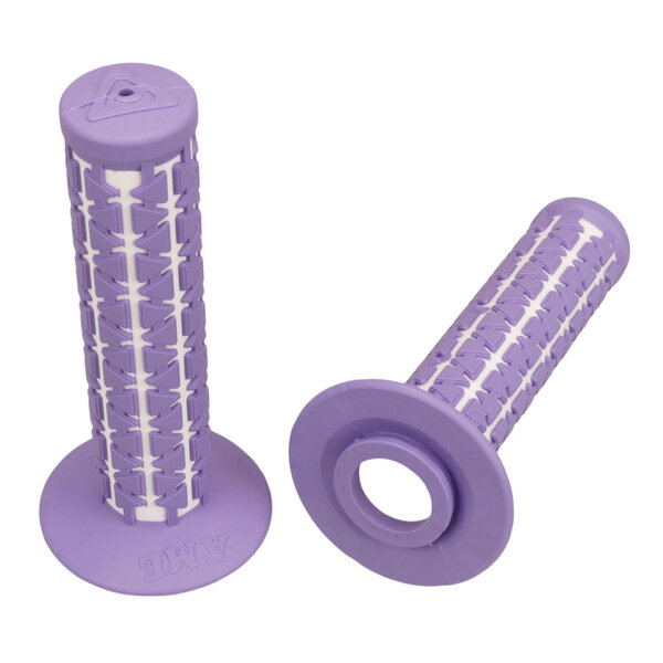 A'ME AME Dual old school BMX Duals bicycle grips - LAVENDER over WHITE