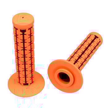 A'ME AME Dual old school BMX Duals bicycle grips - FLUORESCENT ORANGE over BLACK