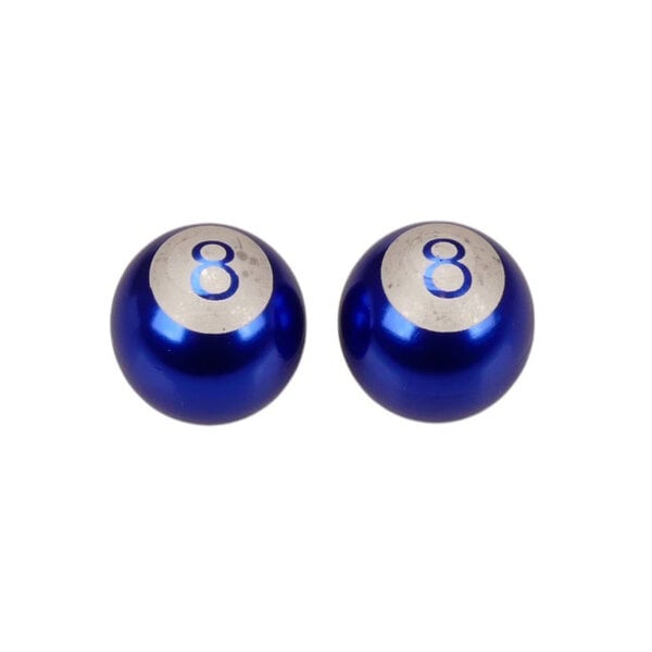 Porkchop BMX Porkchop BMX Bicycle Tire Schrader Valve Caps (pair) - 8 BALL - CHROME COBALT BLUE