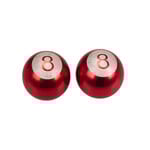 Porkchop BMX Porkchop BMX Bicycle Tire Schrader Valve Caps (pair) - 8 BALL - CHROME RED