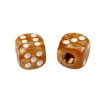 Porkchop BMX Porkchop Dice Bicycle Tire Valve Caps (pair) GOLD BROWN SWIRL w/ WHITE PIPS