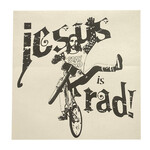 Stay Rad "Jesus is Rad" decal - 2.75" X 2.75" - WHITE/BLACK
