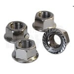 Porkchop BMX Flanged BMX bicycle axle nut  3/8" X 24T - SET OF 4 - SILVER