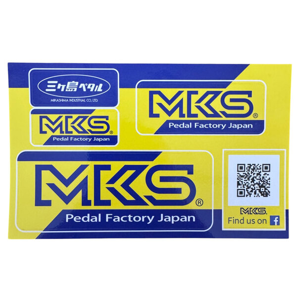 MKS MKS "Pedal Factory Japan" sticker decal set (4 decals included) - BLUE/YELLOW