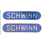Schwinn 1979-83 Schwinn Sting prism chainstay decals (PAIR) - BLUE w/ RED outline