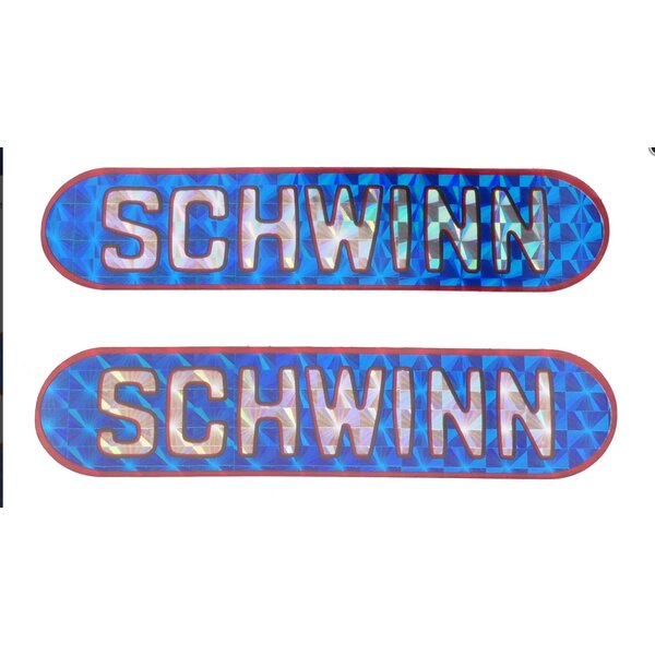 Schwinn 1979-83 Schwinn Sting prism chainstay decals (PAIR) - BLUE w/ RED outline