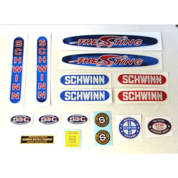 Schwinn 1979-82 Schwinn Sting complete decal set - officially licensed