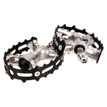 MKS MKS XC-III bear trap cage bicycle pedals 1/2" SILVER body / BLACK cage