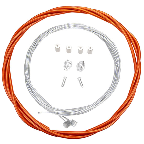 Porkchop BMX Premium Bicycle Brake Cable Kit for BMX/MTB - CLEAR RED