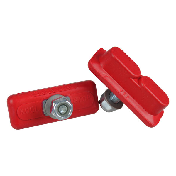 Kool Stop KOOL STOP Continental bicycle THREADED brake pads for Skyway Mags RED (PAIR)