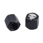 Trik Topz Bicycle Valve Caps (pair) - PUNISHER SKULL - BLACK