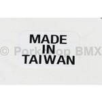 Schwinn Schwinn 1987 Free Form "MADE IN TAIWAN" old school BMX bicycle decal BLACK on WHITE (officially licensed)
