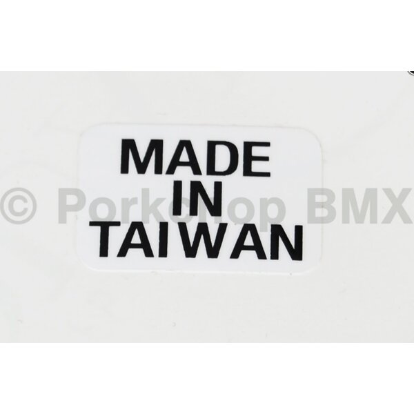 Schwinn Schwinn 1987 Free Form "MADE IN TAIWAN" old school BMX bicycle decal BLACK on WHITE (officially licensed)