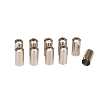 Porkchop BMX Nickel plated brass bicycle 5mm brake cable ferrules (PACK OF 10) SILVER