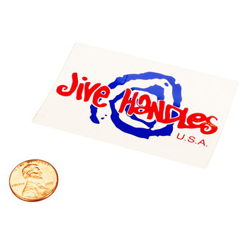 Neal Enterprises Jive Handles sticker decal (2 7/8" X 1 15/16") - WHITE - NOS!
