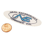 Neal Enterprises Neal Enterprises sticker decal (3 1/16" X 1 1/16" OVAL) - BLUE - NOS!