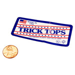 Trick Tops (before it was Trik Topz) sticker decal (3" X 1 3/8") - RED & BLUE - NOS!