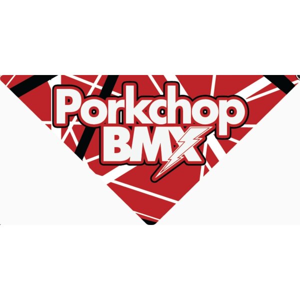 Porkchop BMX Porkchop BMX "Van Halen Porkville" decal sticker 4 1/8" x 2" RED BLACK WHITE