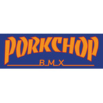 Porkchop BMX Porkchop BMX "Rasher (of bacon)" decal sticker 4 15/16" x 1 1/8" ORANGE BLUE RED