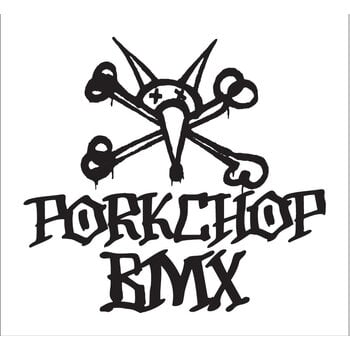 Porkchop BMX Porkchop BMX "Pig Bones" decal sticker 2 15/16" x 2 3/4" BLACK on WHITE