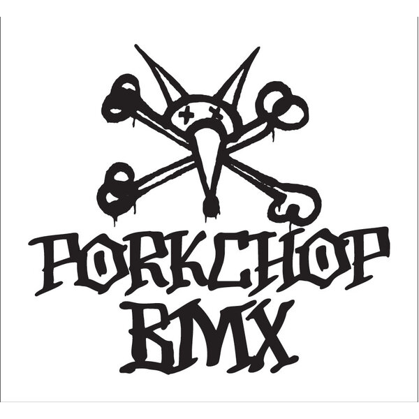 Porkchop BMX Porkchop BMX "Pig Bones" decal sticker 2 15/16" x 2 3/4" BLACK on WHITE