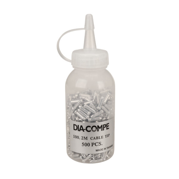 Dia-Compe Dia-Compe brake cable end crimps tips - SILVER - BOTTLE OF 500