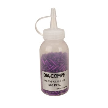 Dia-Compe Dia-Compe brake cable end crimps tips - DARK PURPLE - BOTTLE OF 500