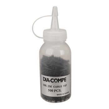 Dia-Compe Dia-Compe brake cable end crimps tips - BLACK - BOTTLE OF 500