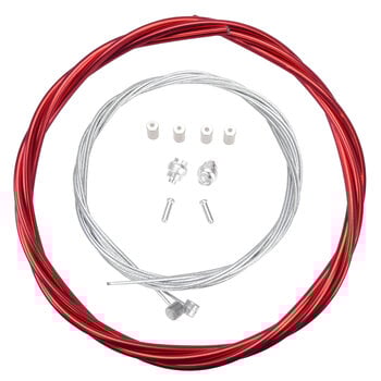 Porkchop BMX Premium Bicycle Brake Cable Kit for BMX/MTB - SHINY CHROME RED