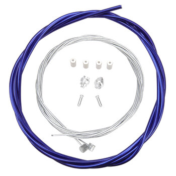 Porkchop BMX Basic Bicycle Brake Cable Kit for BMX/MTB - SHINY CHROME COBALT BLUE