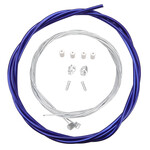 Porkchop BMX Premium Bicycle Brake Cable Kit for BMX/MTB - SHINY CHROME COBALT BLUE