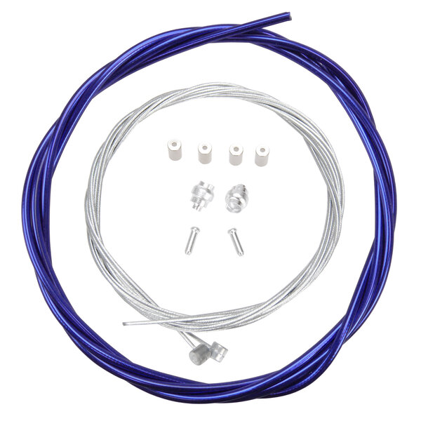 Porkchop BMX Premium Bicycle Brake Cable Kit for BMX/MTB - SHINY CHROME COBALT BLUE